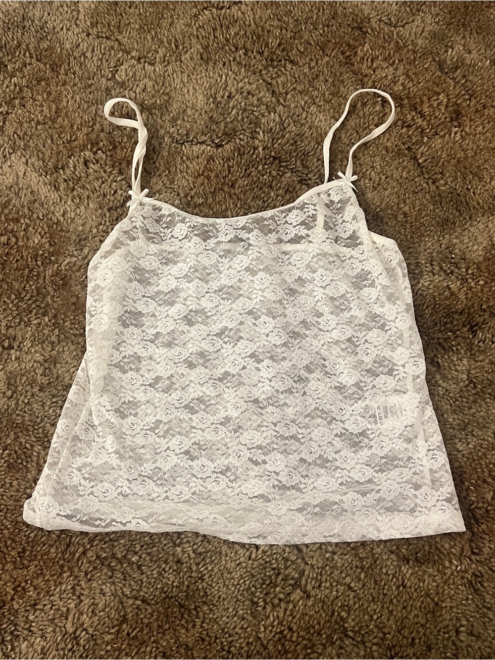 Brandy Melville White Lace Cami Tank Top